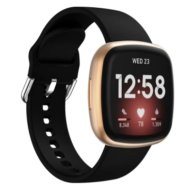 Abbildung von Fitbit Versa 3 &amp; 4 / Sense 1 2 Silikonband Schwarz
