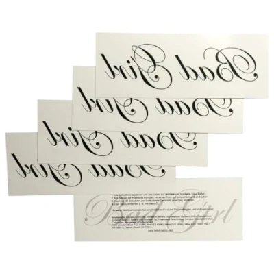 Abbildung von 2 x Bad Girl Tattoo Schriftzug in schwarz Sexy Kinky (2)