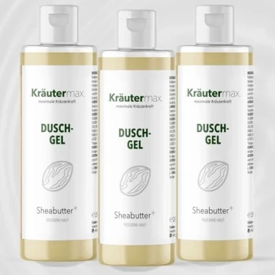 Abbildung von Sheabutter Duschgel Naturkosmetik für Haare und Haut Natürlich 3 x 250 ml