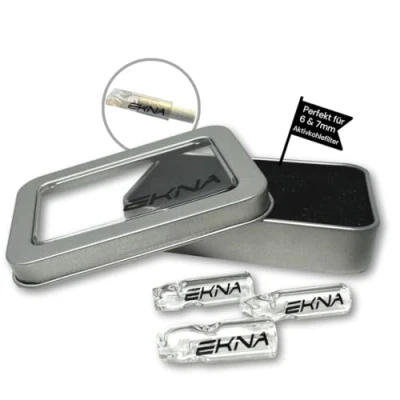 Abbildung von EKNA 3er Set Glas Tips Joint Aktivkohlefilter für 6mm &amp; 7mm zum eindrehen Wiederverwendbare Filter Smoking Tip (Speziell Aktivkohlefilter)