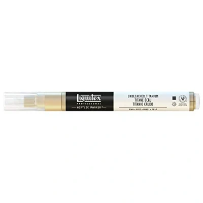 Abbildung von Liquitex 4620434 Professional Paint Marker, Acrylmarker mit hochpigmentierte Acrylfarbe auf Wasserbasis für den Innenbereich &amp; Außenbereich, feine Spitze Ungebleichtes Titan