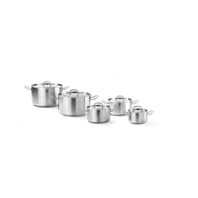 Abbildung von HENDI Kochtopf 15 Liter mit Deckel Edelstahl ø 32 x 19 cm für Induktion Gas Elektro Ceran Herd Vernietete Griffe, Gastro Fleischtopf