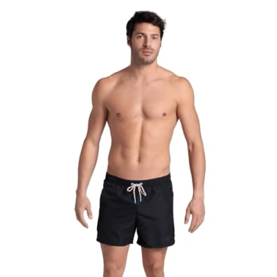 Abbildung von Arena Herren Mens Pro_File Beach Short Logo Swim Trunks, Black Asphalt, S EU