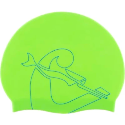 Abbildung von Cressi Ricky Jr Swim Cap Badekappe Junior, Limette/Blau, Einheitsgröße
