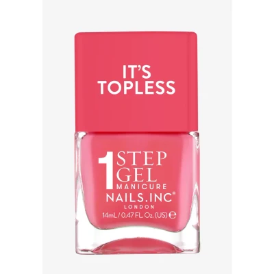 Abbildung von Nails Inc Topless Sofia (Korallenrot) Gel Nagellack ohne UV 1 Schritt Maniküre mit ca 8 Tagen Halt Schnelltrocknend, vegan &amp; 21 free Set für Kinder Erwachsene, Base/Top Coat