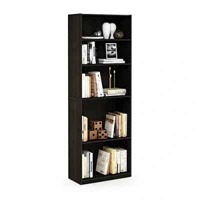 Abbildung von Furinno JAYA Simply Home Bücherregal mit 5 Regalen, Espresso