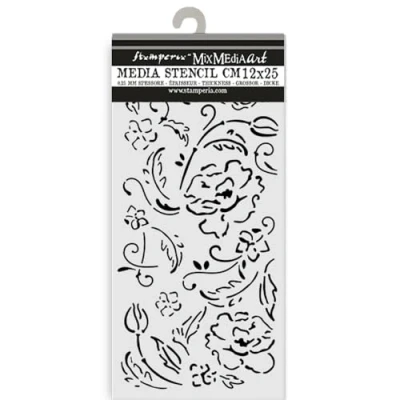 Abbildung von Stamperia Thick Stencils for Scrapbooks, Albums, Cards, Bullet Journals, and More, Flexible Material, Easy to Clean, Perfect Hobbies, Crafts, Gifting (Old Lace Flowers)