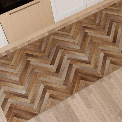 Abbildung von PETTI Artigiani Italiani Teppich für Küche, rutschfest, waschbar, Läufer Teppich, Küchenläufer, 52 x 240 cm, Design Parkett 01, 100% Made in Italy