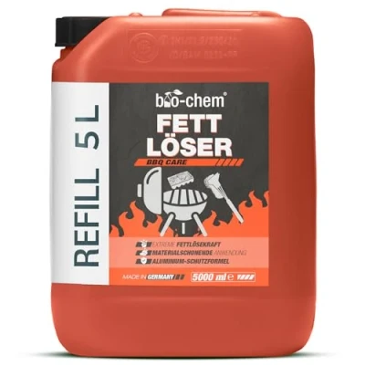 Abbildung von bio chem Fettlöser Grillreiniger 5 Liter Kanister Effektive Reinigung in Profi Qualität I Grillrost Pflegespray geruchsneutral &amp; materialschonend für Jede Oberfläche, besonders Aluminium