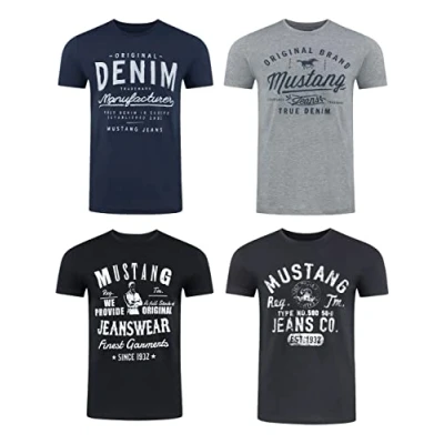 Abbildung von Mustang Basic print Tshirt black, Herren, Größe: XXL, Black