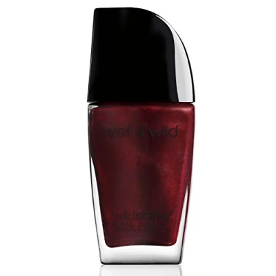 Abbildung von Wet n Wild, Wild Shine Nail Color, Nagellack ohne Formaldehyd, Toluol und Phthalate, langanhaltende Formel die schnell trocknet, Burgundy Frost