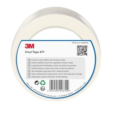 Abbildung von 3M 471 Hochwertiges Weich PVC Klebeband, 50 mm x 33 m, Weiss