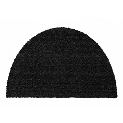 Abbildung von Carpido rutschfeste Kokosmatte 60x90 cm Halbrund Schwarz Nachhaltige Naturfaser für den überdachten Außenbereich 100% Kokos Fußmatte Türmatte Eingang