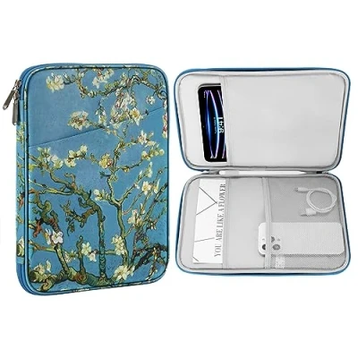 Abbildung von MoKo 9 11&quot; Tablet Tasche Hülle Kompatibel mit iPad Pro 11 M4 2024/11 Zoll Air M2 2024/iPad 10th 10,9 5/4 10,9, Galaxy Tab S9/S8/A8/A7 2022, Aprikosenblume