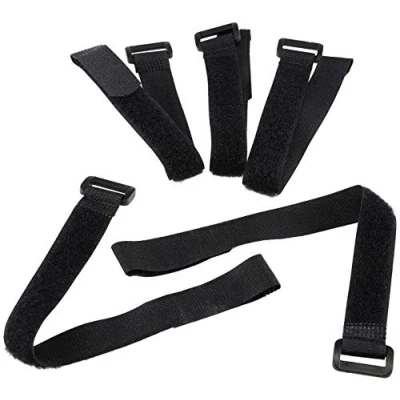 Abbildung von ChiliTec Kabelbinder Klettband Klettverschluss mit Öse 30cm lang 2cm breit Sicheres Verstauen von Kabel und Leitungen 5er Pack Schwarz