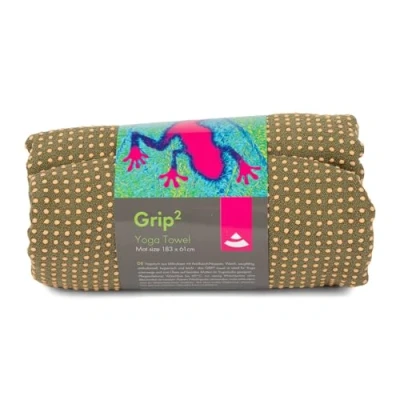 Abbildung von Yogatuch GRIP ² Yoga Towel mit Antirutschnoppen lodengrün