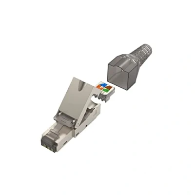 Abbildung von Hama 00300027 Netzwerkstecker CAT 6a, 10 Gbit/s, geschirmt, werkzeuglose Montage