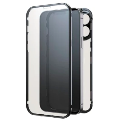 Abbildung von Black Rock Hülle für iPhone 15 Pro Max (Metallrahmen, 360 Rundumschutz, Wireless Charging kompatibel, ultradünn, slim, Magnet, Cover, Handyhülle Max, Case, Handycase) schwarz