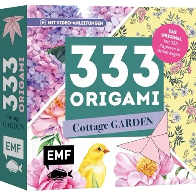 Abbildung von 333 Origami Cottage Garden Wunderschöne Papiere falten für Blumen Fans: Das Original: mit Anleitungen, Videos und Papieren: Hochwertiges Papier 40 verschiedenen floralen Mustern
