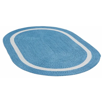 Abbildung von Gino Falcone Teppich &quot;Benito&quot;, oval, Flachgewebe, Uni Farben, mit Bordüre, In und Outdoor geeignet
