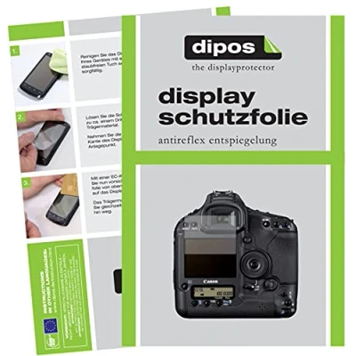 Abbildung von dipos I 2X Schutzfolie matt kompatibel mit Canon EOS 1D Mark IV Folie Displayschutzfolie