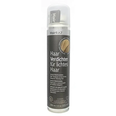 Abbildung von Hairfor2 Haarverdichtungsspray gegen lichtes Haar Haarpuder Streuhaar Haarauffüller Haarausfall Haarverdichter (300ml, Mittelblond)