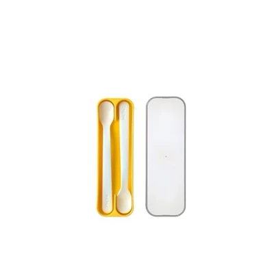 Abbildung von Mepal Fütterlöffel Mio Babylöffel Kleinkind Baby Besteck Spülmaschinengeeignet BPA frei 2er Set Yellow