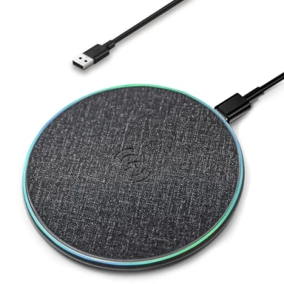Abbildung von ideallife Qi Zertifiziert Kabelloses Ladepad Pad mit Power LED, Wireless Charger Induktive Kompatibel iPhone 16 15 14 13 12 Samsung etc