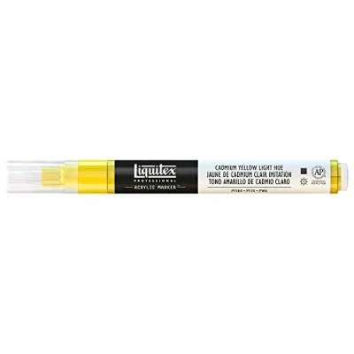 Abbildung von Liquitex 4620159 Professional Paint Marker, Acrylmarker mit hochpigmentierte Acrylfarbe auf Wasserbasis für den Innenbereich &amp; Außenbereich, feine Spitze Kadmiumgelb hell Farbton