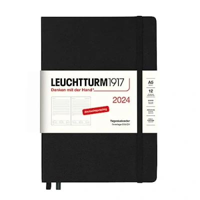 Abbildung von LEUCHTTURM1917 367591 Tageskalender Medium (A5) 2024, Schwarz, Deutsch, 12 Monate