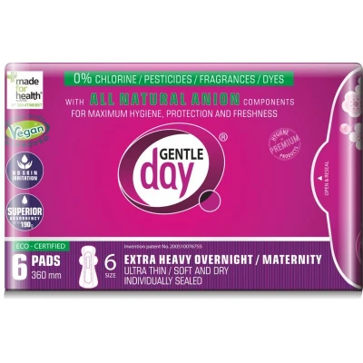 Abbildung von Gentle Day Damenbinden Nacht Extra (6 Stück) Damenhygiene