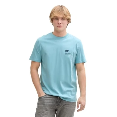 Abbildung von TOM Tailor Denim Tshirt print, Herren, Größe: XXL, Dusty blue