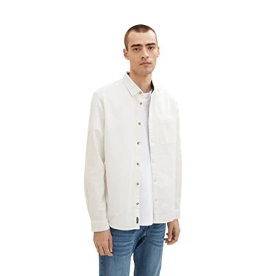 Abbildung von TOM Tailor Oxford Hemd, Herren, Größe: XL, Off white
