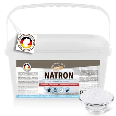 Abbildung von GOLDEN PEANUT Natron Pulver 6 kg Premium Natriumhydrogencarbonat, Backsoda, Backpulver, Wasch Soda, hochreine Lebensmittelqualität aus Deutschland