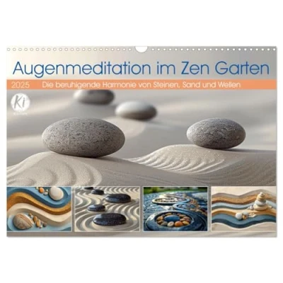 Abbildung von Augenmeditation im Zen Garten (Wandkalender 2025 DIN A3 quer), CALVENDO Monatskalender