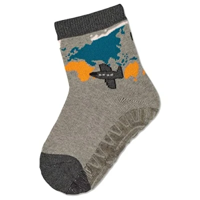 Abbildung von Sterntaler Baby Jungen Fliesen Socken FLI Soft Planet Strümpfe Rutsch mit Planeten und Vollplüsch hellgrau meliert, 18