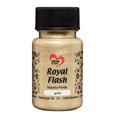 Abbildung von Ideen mit Herz Royal Flash, Acryl Farbe, metallic, feinsten Glitzerpartikeln, 50 ml (gold)