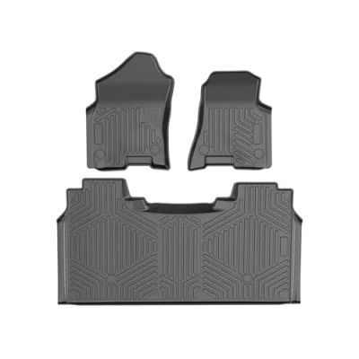 Abbildung von VEVOR Autofußmatten, passend für Ford F 250/F 350/F 450 20172022, 3 teilig, Einlagen die vordere und zweite Reihe, wetterfeste maßgeschneiderte Fußmatten aus TPE Bodeneinlagen Schwarz
