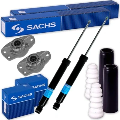 Abbildung von 2x SACHS Stoßdämpfer + Domlager Protection Kit hinten für Golf 5 6 PLUS