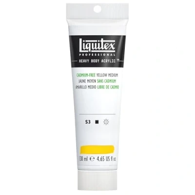 Abbildung von Liquitex 1138890 Professional Heavy Body Acrylfarbe in Künstlerqualität mit ausgezeichneter Lichtechtheit buttriger Konsistenz, 138ml Tube Kadmiumfrei Gelb mittel
