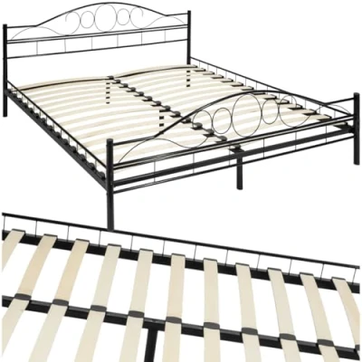 Abbildung von tectake Bettgestell Metallbett, robustes Stahlgestell