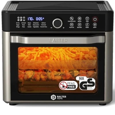 Abbildung von Balter Heißluftfritteuse XXL 22L Airfryer, 200 Programme, 40 230, Dörrautomat, 16 in 1 heissluftfritteuse, friteuse ohne Öl, Minibackofen, Rezeptbuch, 1800W
