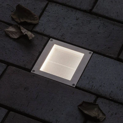 Abbildung von Paulmann LED Einbauleuchte &quot;Brick IP67 eckig 100x100mm 1W 18lm 230V Edelstahl&quot;, 1 flammig, Bodeneinbauleuchte Smart Home Zigbee 3.0, Insektenfreundlich