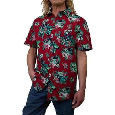 Abbildung von Star Wars Herren Shirt Hemd mit Button Down Kragen, Rot Dies ist der Blumenstrauß, M