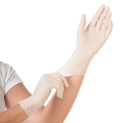 Abbildung von HYGOSTAR Latexhandschuhe Grip, puderfrei, weiß, 1 Packung = 100 Stück, Größe: XS