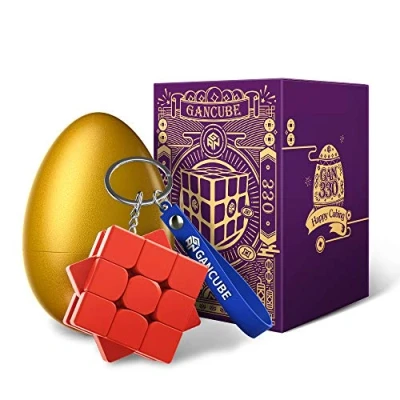Abbildung von GAN 330 Osterei Edition, Antique Rhyme Schlüsselanhänger Cube Mini 3x3 (Rot)