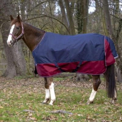 Abbildung von EQUITHÈME Outdoordecke Tyrex 1200D 50g Navy/Bordeaux 155/206
