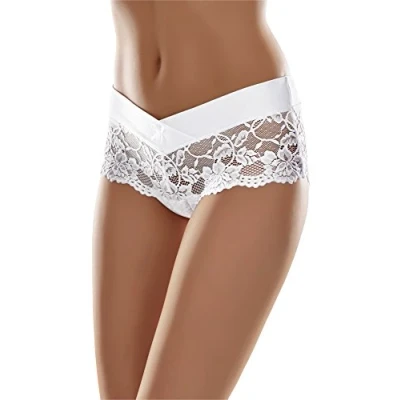 Abbildung von Merry Style Lange Unterhose Damen Hipster Hot Pants mit Spitzenbesatz MSGAB155 (1 St)