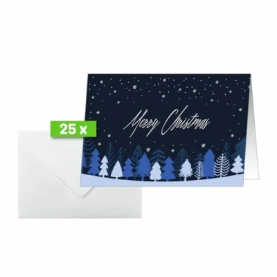 Abbildung von Sigel Weihnachtskarte A6 250g 25+25 Stück Snowflake Serenity