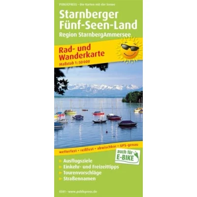 Abbildung von Starnberger Fünf Seen Land, Region StarnbergAmmersee: Rad und Wanderkarte mit Ausflugszielen, Einkehr &amp; Freizeittipps, wetterfest, reissfest, ... 1:50000 (Rad Wanderkarte: RuWK)